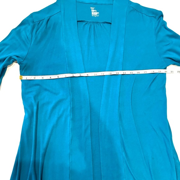 3 Tops/.Teal/Turq/Blue Autumn LightJacket/Tee/FloralPullover (Photos Measure) - Picture 10 of 12